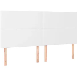 vidaXL Boxspringbett mit Matratze & LED Weiß 180x200 cm Kunstleder