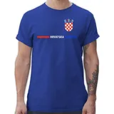 Shirtracer T-Shirt Kroatisches Trikot Wappen, Hrvatska mit Stolz, Hrvatska-Fans 2026 Fussball WM Fanartikel blau S