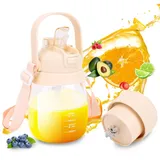 Gugxiom Tragbarer Mixer, 1,1 l, per USB wiederaufladbarer Smoothie-Maker mit Typ-C, BPA-freier persönlicher Mixer für Shakes, Entsafter für Reisen, Fitnessstudio und Büro, 1100 ml große Kapazität