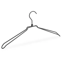 Relaxdays Kleiderbügel, 12er Set, für Hemden, Jacken & Blusen, Industrie Design, Metall, 45 cm breit, Bügel, schwarz