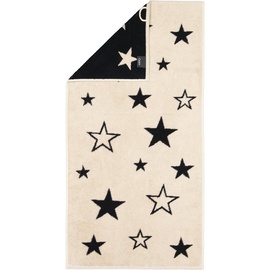 CAWÖ Handtücher Christmas Edition Sterne 792 natur-schwarz - 39 Handtuch 50x100 cm