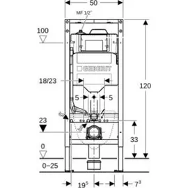 Geberit Duofix Element f. WWC, 120cm m. Sigma
