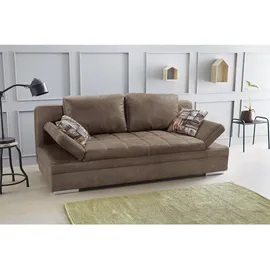 luma-home Schlafcouch Mikrofaser mit Bettkasten 2-Sitzer Braun