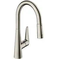 Hansgrohe Talis M51 Küchenarmatur 72817800 mit Ausziehbrause, 2jet, 4,7 l/min, Edelstahl-optik