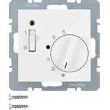Berker 20301909 Temp.-Regler mit Öffner Zentralstück. Wippschalter und LED S.1/B.3/B.7 polarweiß, matt