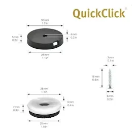 QuickClick Wagner QuickClick® Filzgleiter Möbelgleiter Stuhlgleiter 4er-Set zum Anschrauben - 4X Basis+Schraube+Gleiteinsatz austauschbar - Filz robust Natural - Durchmesser Ø 30 mm - Made in DE - 15785300
