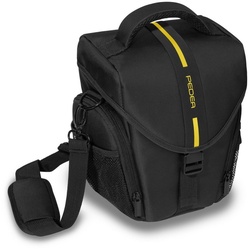 PEDEA Kameratasche ESSEX (Größe L), für Spiegelreflexkameras, mit wasserdichtem Regenschutz und Tragegurt gelb|schwarz PEDEA