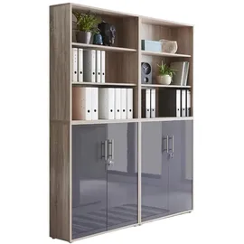 MID.YOU Office Edition Aktenschrank 168,8 x 33 x 227,2 cm Sonoma Eiche/Anthrazit
