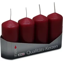Ebersbacher Kerzenfabrik Stumpenkerze 40x90 mm 4 Stück burgund
