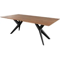 Massivmoebel24 Esstisch Akazie 160x90x76 natur lackiert Beine anthrazit matt