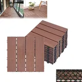 LARS360 22 Stück WPC Fliese, 2qm 30x30cm Terrassenfliesen Balkonfliesen Klickfliese Terrassendielen Balkon Garten Braun - Braun