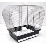 ollesch Vogelkäfig Vogelheim für Sittiche Chrom schwarz 60 cm