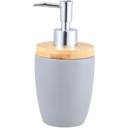 Benetton - 3-teiliges Badezimmerzubehör-Set (Glas + Seifenspender + Seifenschale) Tevere Grey Keramik
