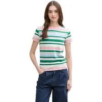 Tom Tailor Denim Damen, 1035867 T-Shirt 37161-Multicolor stripe), M