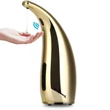 MIFULY Seifenspender Automatisch, berührungsloser Flüssigseifenspender, mit Infrarot-Bewegungssensor, wasserdicht, Gold, 300 ml