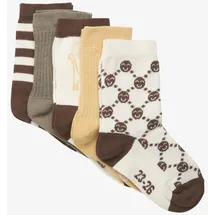 MINYMO Socks w. Pattern 5-Paar Braun 35-38