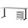 KADIMA DESIGN Büromöbel Set 2-teilig Schreibtisch 180x80cm & Rollcontainer Greige/Schwarz Einstellbar 68-91 cm & Soft-Close