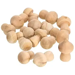 Holz-Pilze, 3–4,5 cm, natur, 16 Stück
