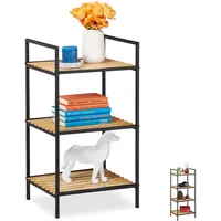 Relaxdays Standregal 3 Ablagen 39 x 32,5 x 71 cm Braun-Schwarz