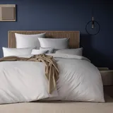 ESTELLA Mako Satin Bettwäsche Set Uni - 100% Baumwolle - trocknerfest - Garantie Reißverschluss - 135x200 cm + 80x80 cm - Farbe: Weiss