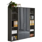 moebel-dich-auf Aktenschrank OFFICE EDITION (Set 3, abschließbar, Metallgriffe) Made in Germany grau