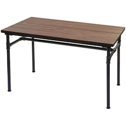 Mendler Esstisch HWC-H10b, Tisch Bistrotisch, Metall Ulme Holz Industrial Gastronomie FSC® schwarz-braun 120x70cm
