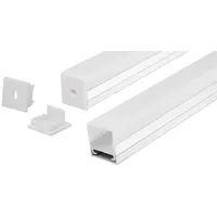 Energmix 2m Alu Schiene Profil mit Milchglas Abdeckung Kanal