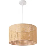 lux.pro Shrewsbury 1-flg. E27 30 cm Rattan beige/weiß
