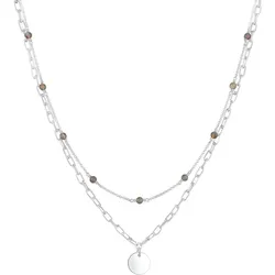 Elli PREMIUM Layer Gliederkette Labradorit Stein 925er Silber Ketten   Damen