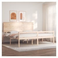 vidaXL Bett Seniorenbett mit Kopfteil 200x200 cm Massivholz beige 200 cm x 200 cmvidaXL