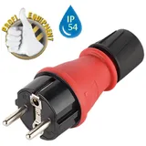 Maxtrack NV 48 L Schutzkontaktstecker Kunststoff Schwarz/Rot IP54