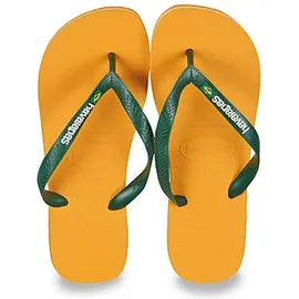 HAVAIANAS Unisex Brasil Logo Flip-Flops, Pop Yellow, 35/36 EU