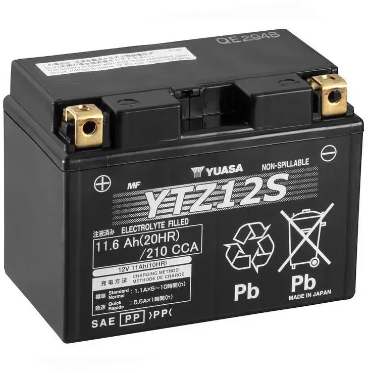 Yuasa Ytz12s Gelbatterie - Black - One Size