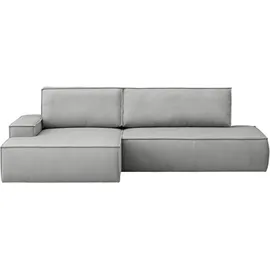Home Affaire Ecksofa HOME AFFAIRE "SHERWOOD, Schlafsofa in L-Form offen (275cm), Cord, Leinenoptik", grau (hellgrau), B:275cm H:85cm T:167cm, 100% Polyester, Sofas, Ecksofa, Schlaffunktion und Bettkasten, Kedernaht, hoher Sitz- & Liegekomfort