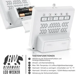 Bearware Wecker digital weiß