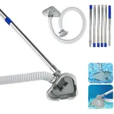 Poolsauger Bodensauger, Poolreiniger Bodensauger mit 4m Extradicker Schlauch und Edelstahlgriff, 2026 Neues Upgrade Poolsauger für Sandfilteranlage, Pool Sauger Boden für Spas, Whirlpools, Pools