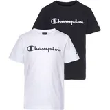 Champion T-Shirt, (Packung, 2 tlg.), Doppelpack für Kinder Champion schwarz-weiß