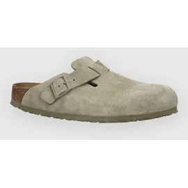 Birkenstock Boston Suede Leather Narrow Sandalen faded khaki Gr. 45