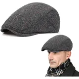 QSZHSL Schiebermütze Barret Flat Cap Schirmmütze für Herren Damen, Flache Wintermützen für Herren, Schiebermütze Herren, Gatsby Newsboy Cap, Baskenmützen Golfermütze,Herren Baskenmütze Barett - Einheitsgröße