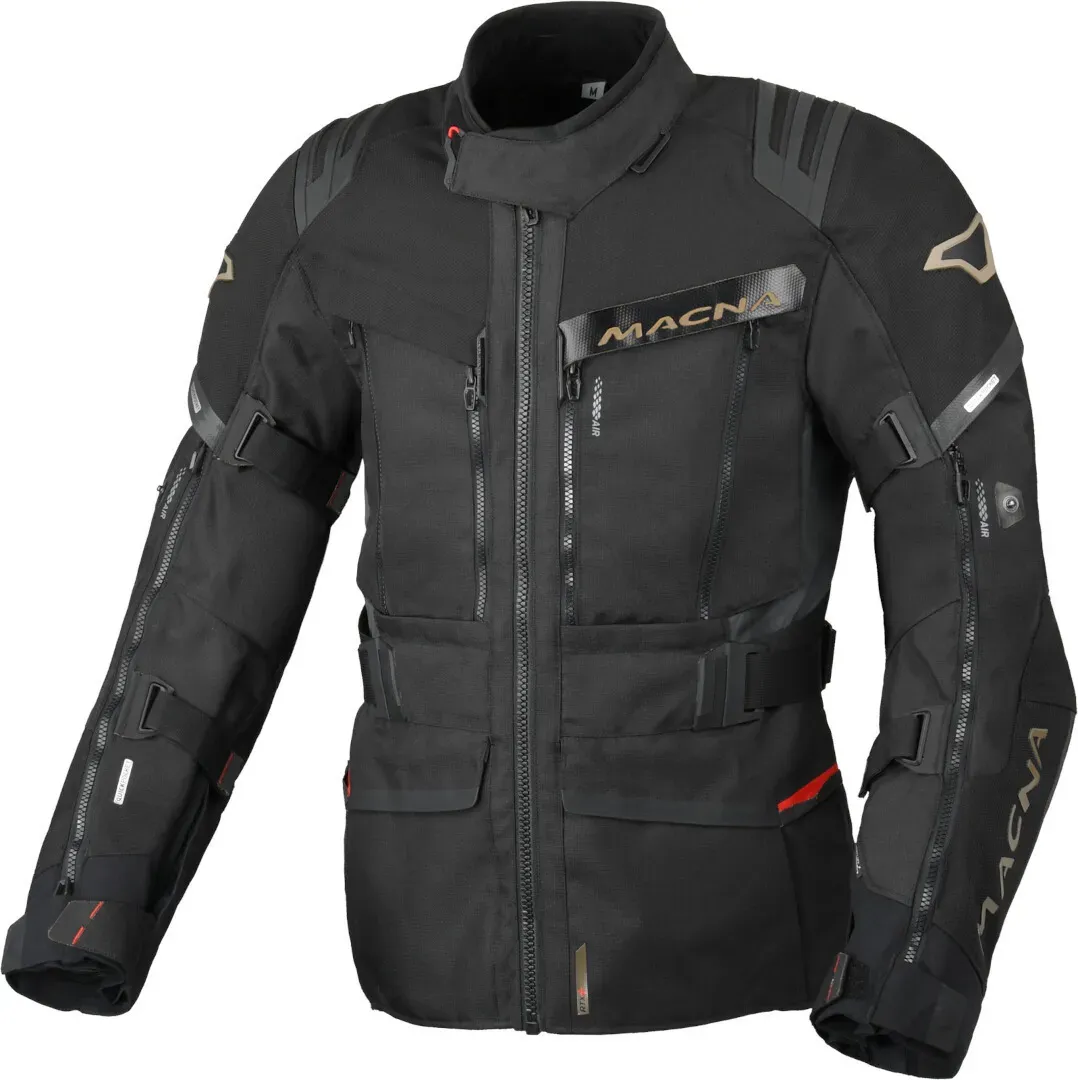 Macna Chieftane Solid waterdichte motorfiets textiel jas, zwart, 3XL Voorman