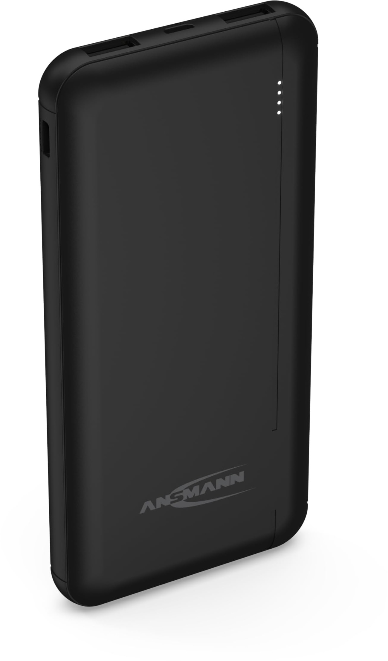 ANSMANN Powerbank 10000mAh 2-Port Power Bank mit LED Statusanzeige - externer Akku mit 2.1A, externer Akku tragbares Ladegerät kompatibel mit Apple iPhone iPad Samsung Huawei Xiaomi Schwarz