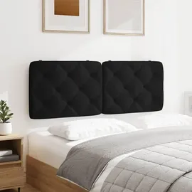 vidaXL Kopfteil-Kissen Schwarz 120 cm Samt