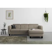 sit&more Ecksofa SIT & MORE "Belluci L-Form", braun (savannah), B:247cm H:85cm T:170cm, Sofas, Ecksofa, inklusive Federkern, wahlweise mit Bettfunktion und Bettkasten