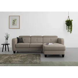 sit&more Ecksofa SIT & MORE "Belluci L-Form", braun (savannah), B:247cm H:85cm T:170cm, Sofas, Ecksofa, inklusive Federkern, wahlweise mit Bettfunktion und Bettkasten