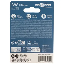 Ansmann Tecxus AAA NiMH 800mAh ideal für schnurlose DECT Telefon