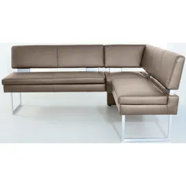 K+W Komfort & Wohnen Eckbank K+W KOMFORT & WOHNEN, beige (sand 38), B:199cm H:89cm T:158cm, Sitzbänke, Eckbank, langer Schenkel links oder rechts, mit dekorativen Distanzhalter