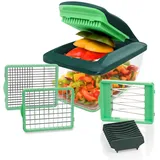 Genius Nicer Dicer Chef S Kombi-Set Premium (7 Teile) in grün mit Hobeleinsatz Gemüsehobel Gemüseschneider Tomaten-Gemüse-Schneider - einfach & schnell Gemüse schneiden