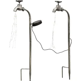InnoCOM Solarleuchte Metall 52 cm 2er Set silber