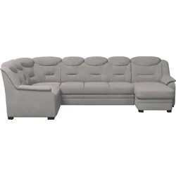 Wohnlandschaft COTTA "Marcus U-Form", silber, B:330cm H:99cm T:211cm, 100% Polyester, Sofas, Bequeme Wohnlandschaft in klassischem Design mit hoher Rückenlehne
