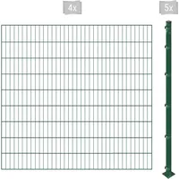 Arvotec Einstabmattenzaun ESSENTIAL 180 zum Einbetonieren, (Set, 9-St), Zaunhöhe 180 cm, Zaunlänge 2 - 60 m grün 8 m x 180 cm